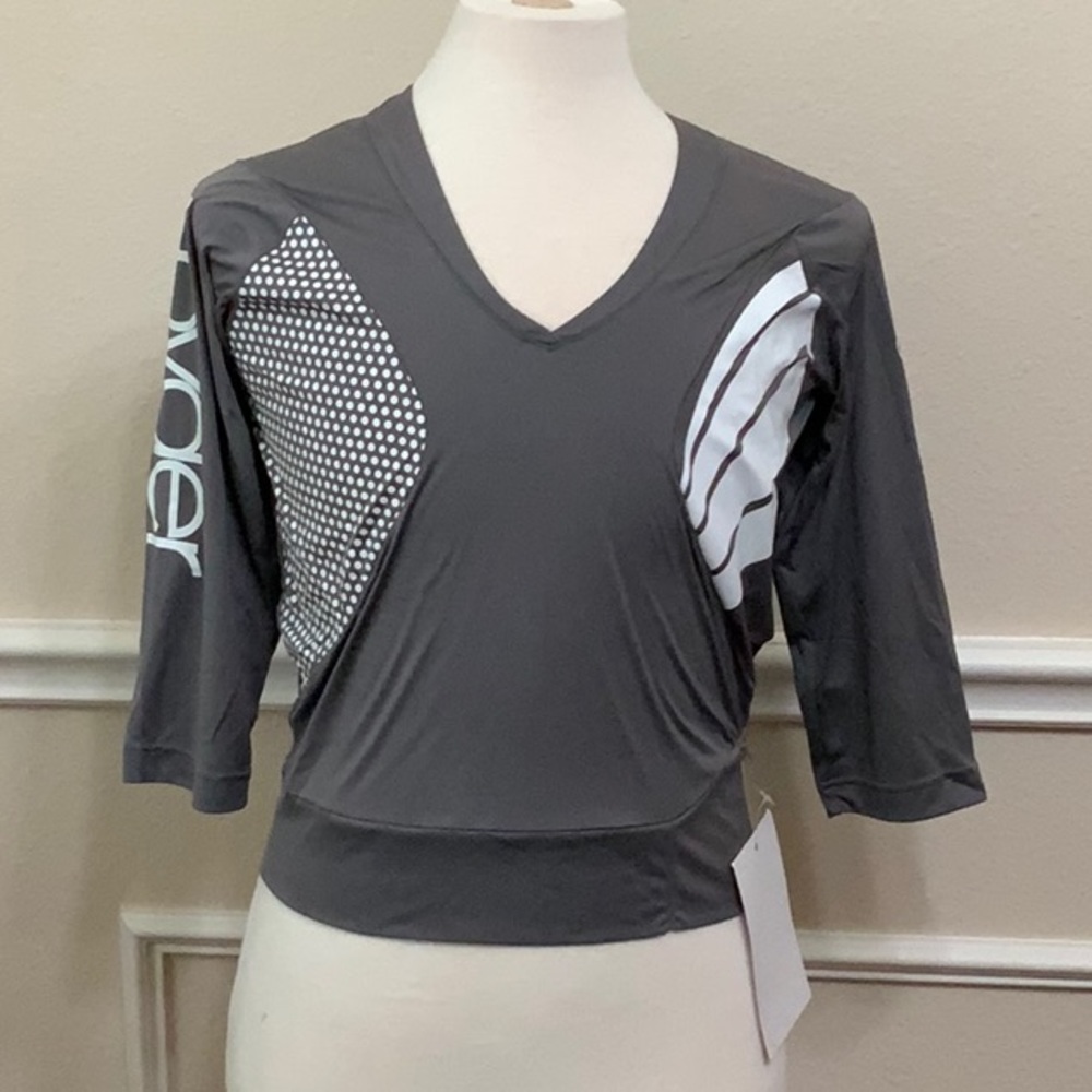 Spyder CYCLING 3/4 SLV TOP - Grey/Wht